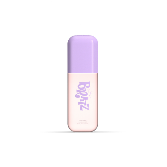 Pink and purple bottle with 'BRATZ' branding on a white background